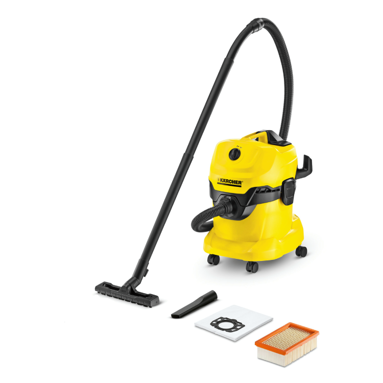 كارتشر مكنسة كهربائية، 1100 وات، جاف ورطب، سعة 20 لتر، WD 4 - اصفر