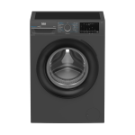 Beko Washing Machine, Front Load, 10 kg, 1400 RPM, Inverter, Steam, Digital, WFST107XA - Grey