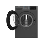 Beko Washing Machine, Front Load, 10 kg, 1400 RPM, Inverter, Steam, Digital, WFST107XA - Grey