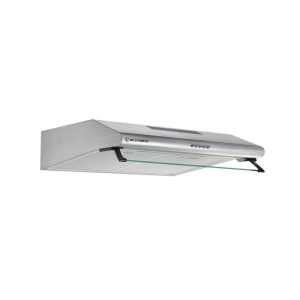 Ecomatic Built-in Cooker Hood, Flat, 60 cm, 650 m³/h, 3 Speeds, LED Lighting, H66NCF - Silver