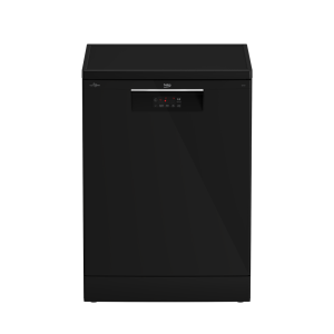 Beko Dishwasher, 60 cm, 14 Place Settings, 5 Programs, Digital, Steam, BDFN15420B - Black