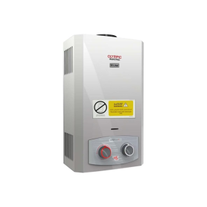 Olympic Hero Flow Gas Water Heater, 10 Liters, Digital, with Charger, Chimney, Natural Gas, 5583 - Silver
