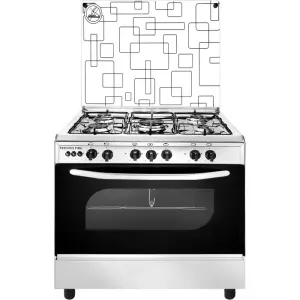 Techno Fire Gas Cooker, 5 Burners, 80x60 cm, TF15SF - Silver