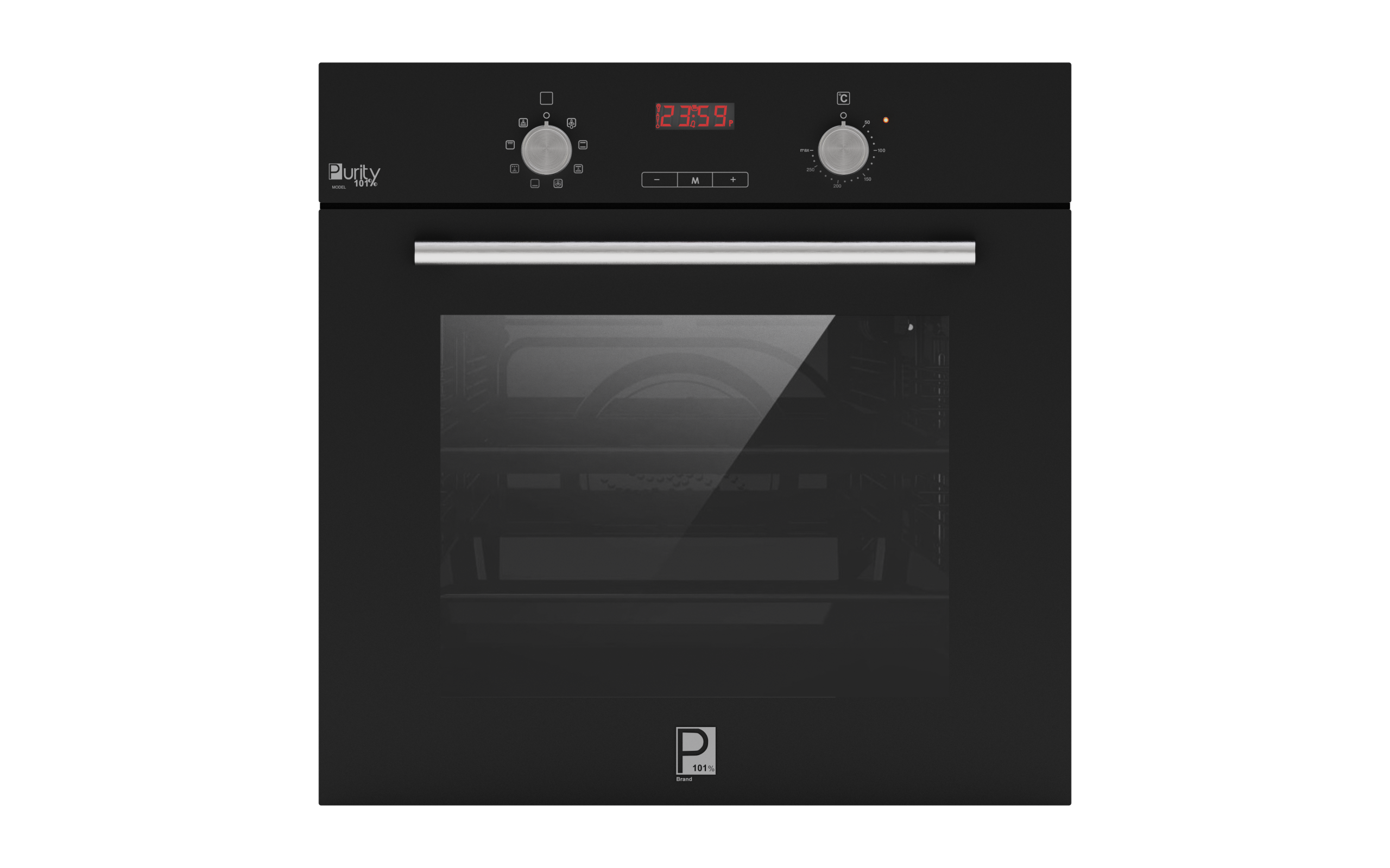 بيورتي فرن بلت إن، كهرباء، 60 سم 65 لتر، ديجيتال، مروحة تبريد، OPT601EED - اسود