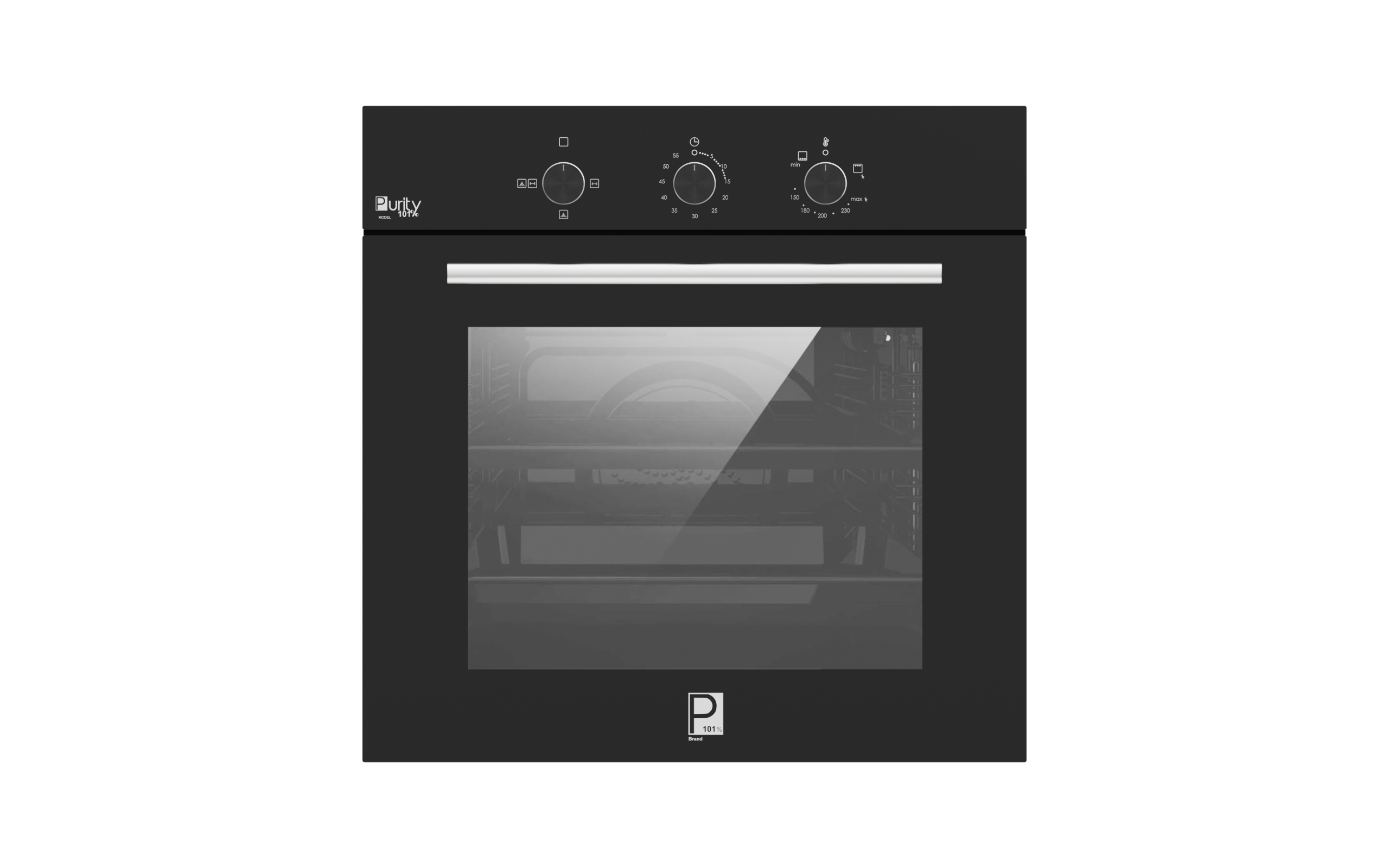 بيورتي فرن بلت إن، غاز، 60سم، 65 لتر، مروحة تبريد، OPT602GG - اسود
