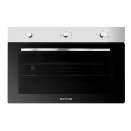 Fresh Built-in Gas Oven, 90 cm, 2 Fans, Electric Grill, Air Fryer, 9661 - Silver Black