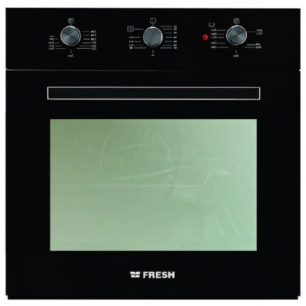 Fresh Built-in Gas Oven, 60 cm, Fan, Electric Grill, Hydraulic, 8877 - Black