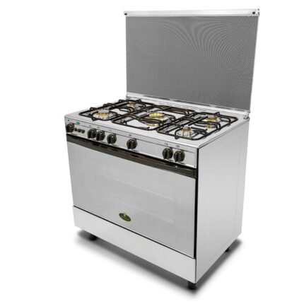 Kiriazi Joker Gas Cooker, 90 cm, 5 Burners, 9700 - Silver