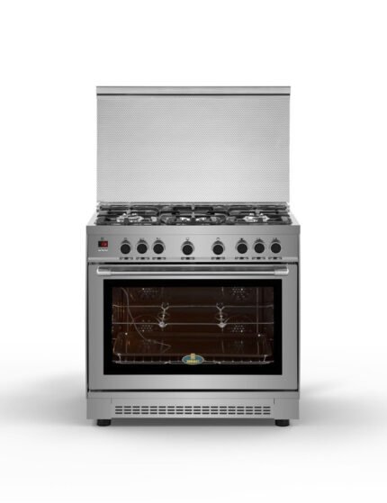 Kiriazi Gas Cooker, 90 cm, 5 Burners, Smart, FC90 - Silver