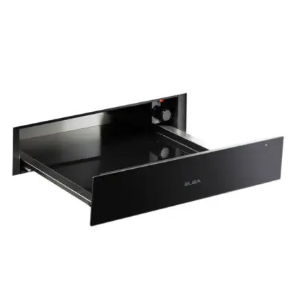 Elba Built-in Warming Drawer, 14 cm, Glass, EL14BDW - Black