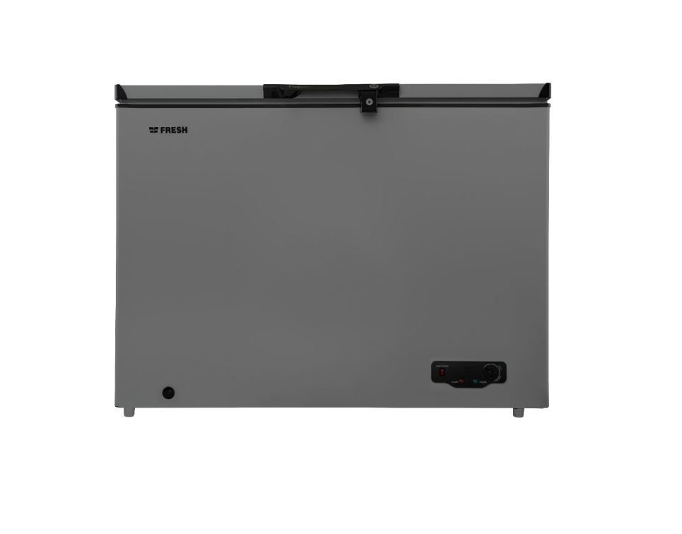 Fresh Horizontal Deep Freezer, 200 Liters, Stainless Steel Interior, Digital Display, Handle, Light, FDF270S - Silver