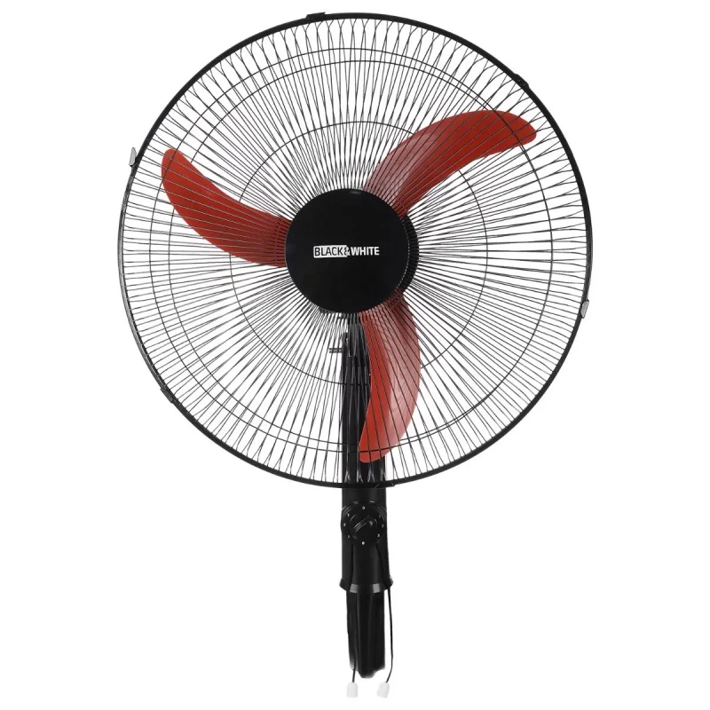 بلاك اند وايت مروحة حائط، 18 بوصة، 3 ريشة، هامر، WF73 - اسود احمر